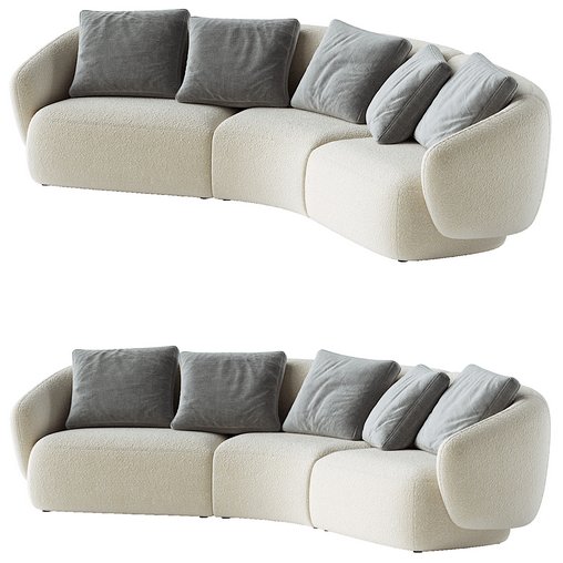 Auburn Performance Fabric Curve Sofa