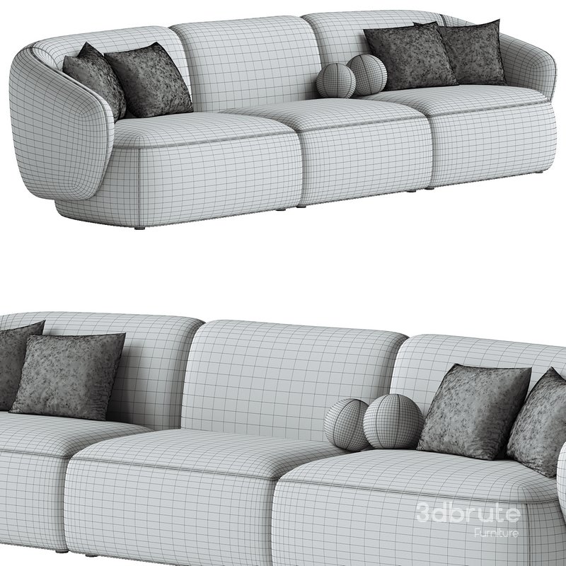 Auburn Performance Fabric Extended Sofa 3dbrute 3dmodel furniture