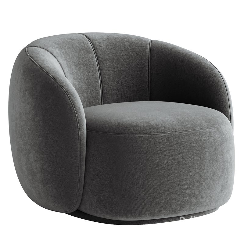 Curved Lounge Chair - Merlot 3d model Buy Download 3dbrute