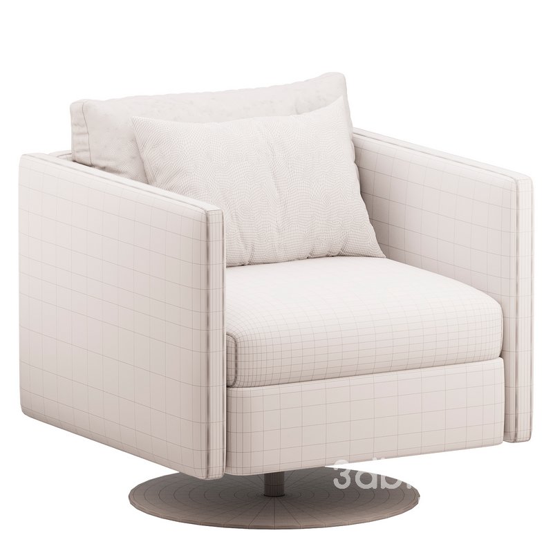 Custom Swivel Lounge Armchair with Metal base 3d model Buy Download 3dbrute