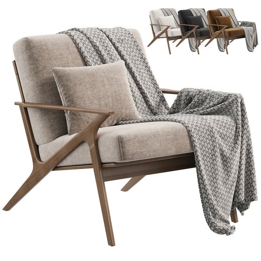 Cavett Wood Frame Armchair by Crate & Barrel