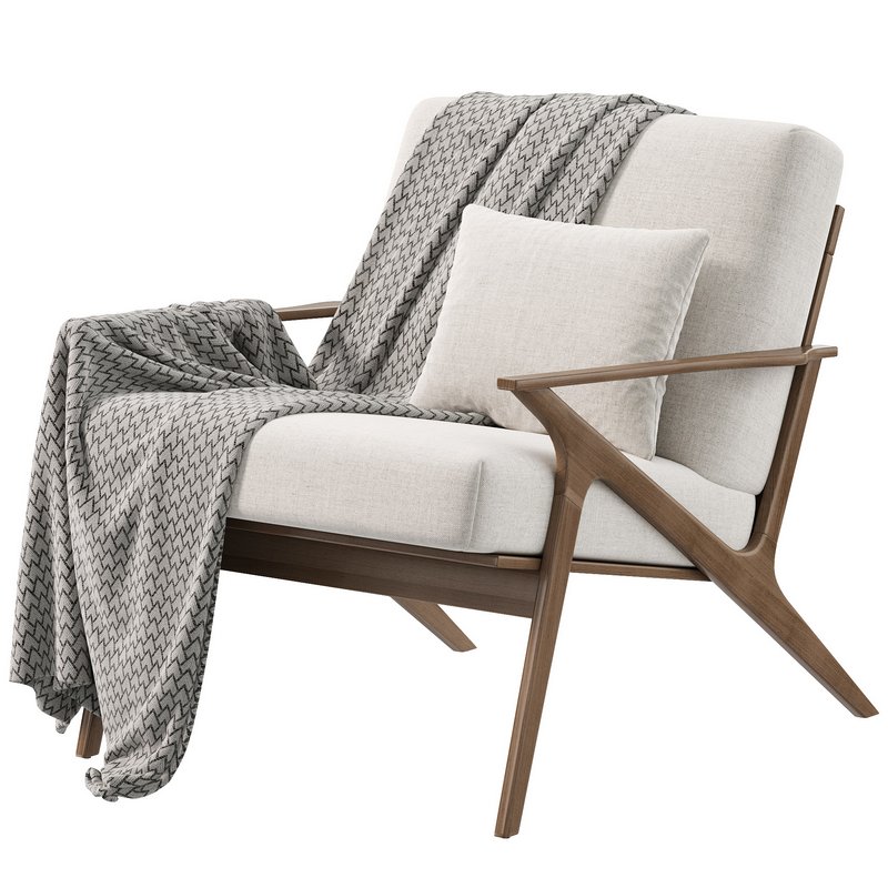 Cavett Wood Frame Armchair by Crate & Barrel