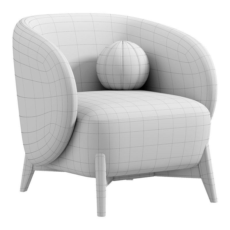 Cozy White Armchair by divan 3d model Buy Download 3dbrute