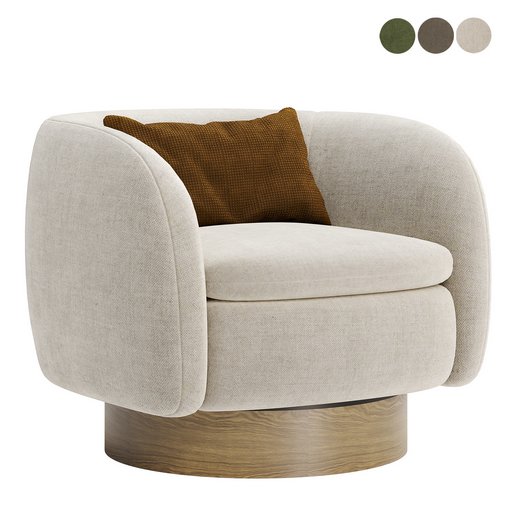 Muir White Boucle Swivel Chair