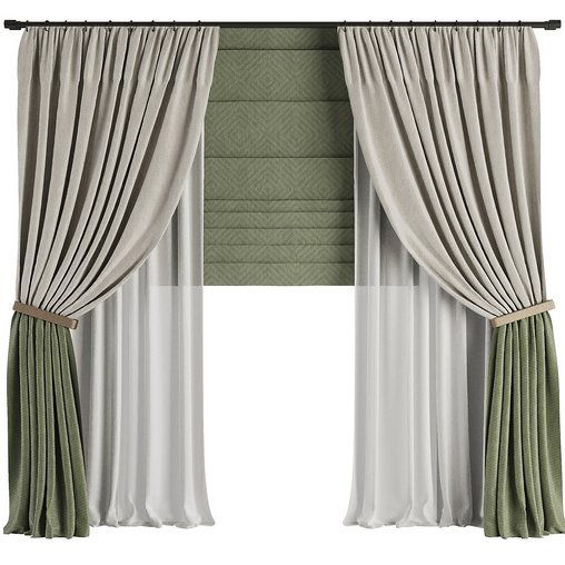 Curtain Set M56 3d model Buy Download 3dbrute