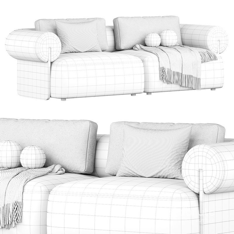 Solange Performance Boucle Sofa By Castlery 3d model Buy Download 3dbrute