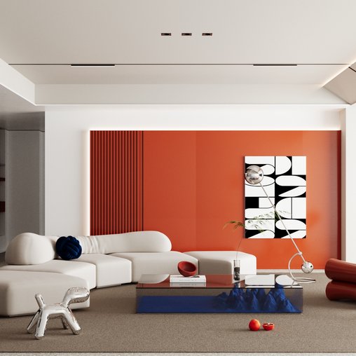 Red Living Room