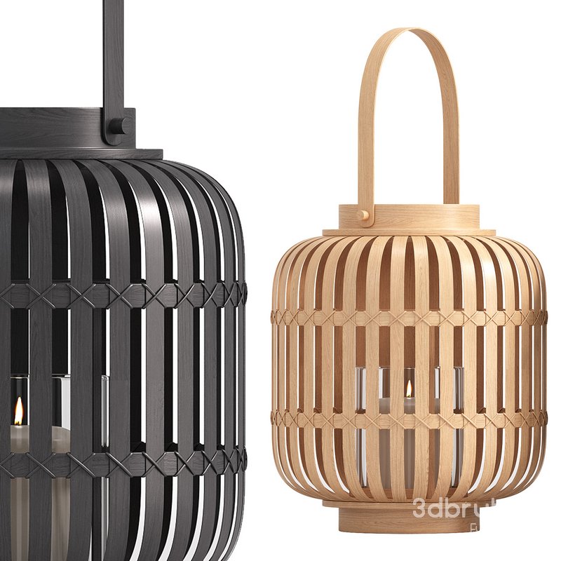 NATURAL BAMBOO HURRICANE LANTERN 3d model Buy Download 3dbrute