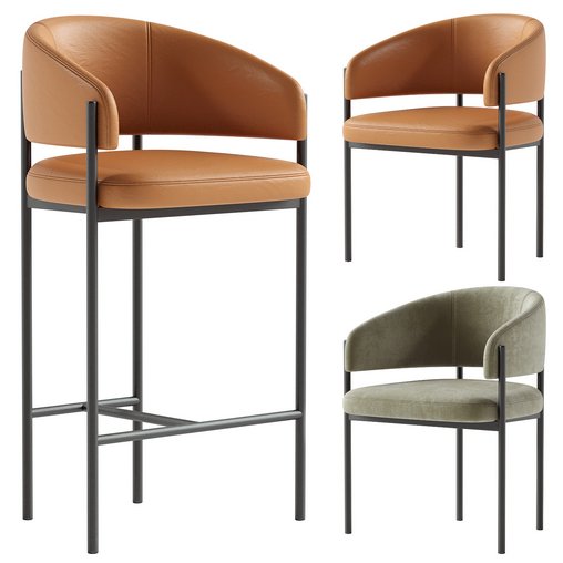 lorenzo barstool & lorenzo chair