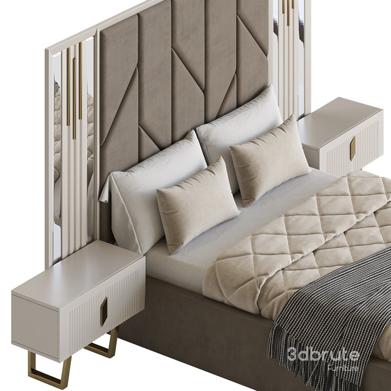 SHIMMY BEDROOM SET bed 3d model Buy Download 3dbrute