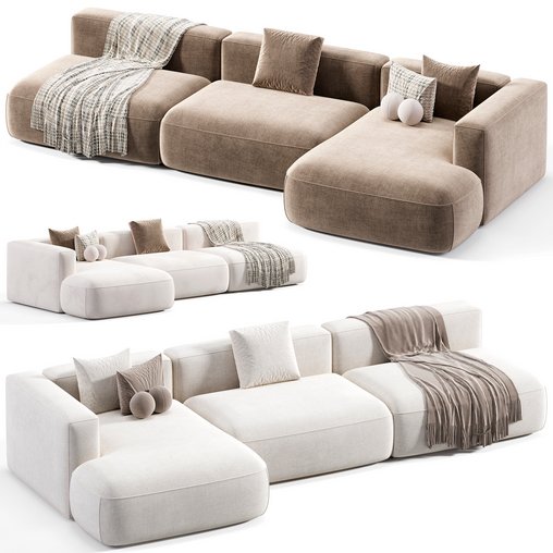 Roxen Modular Sofa 3d model Download  Buy 3dbrute