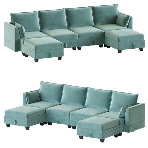 Sectional Sofa Convertible Sofa Bed 3d model Download  Buy 3dbrute