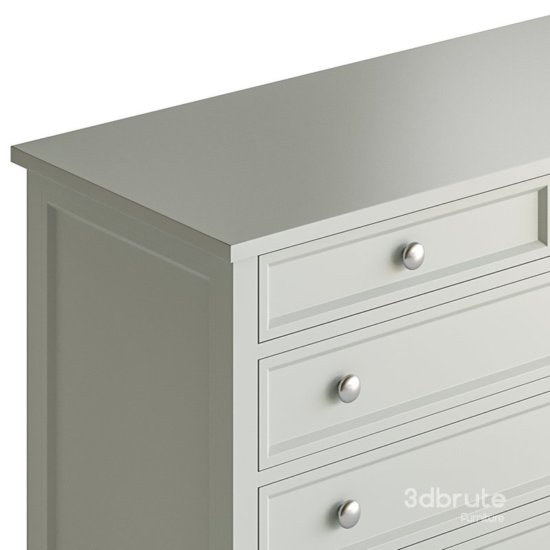 Harbor Grey 5 Drawer Dresser 3d model Buy Download 3dbrute