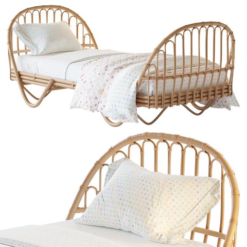 Malu Vintage Rattan Bed