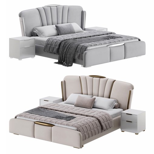 Grey Modern Bed