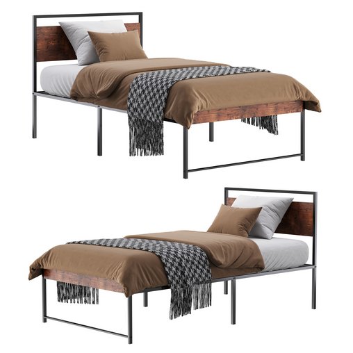 Topeakmart Rustic Metal Bed