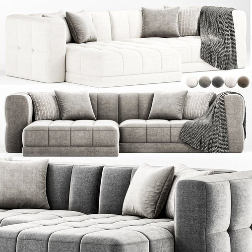 Tavi 2 Piece Laf Sectional Alcala Graphite Sofa 3d model Download  Buy 3dbrute