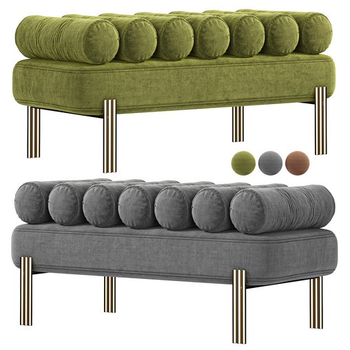 Oxley Savona Brushed Brass Bench