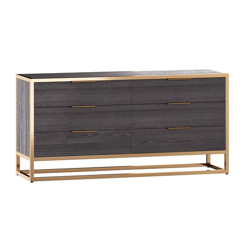 Oxford Black 6-Drawer Dresser