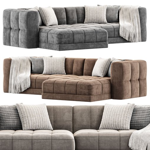 Tavi 2 Piece Laf Sectional Sofa By Highfashionhome 3d model Download  Buy 3dbrute