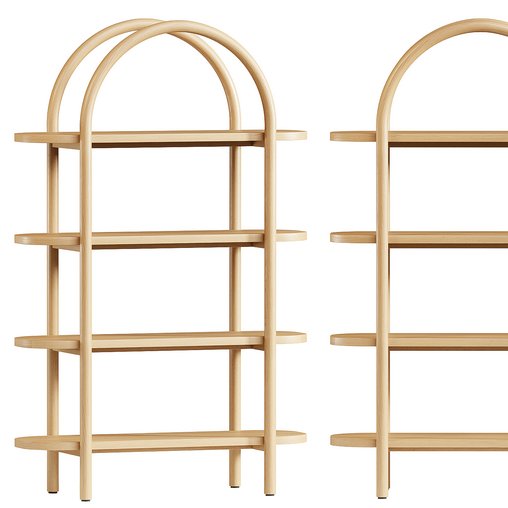 Canyon Natural Wood Tall 4-Shelf Bookcase by Leanne Ford