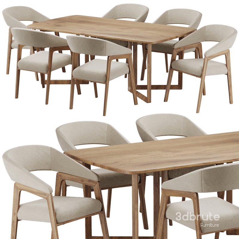 Dinning chair and table54 3d model Buy Download 3dbrute