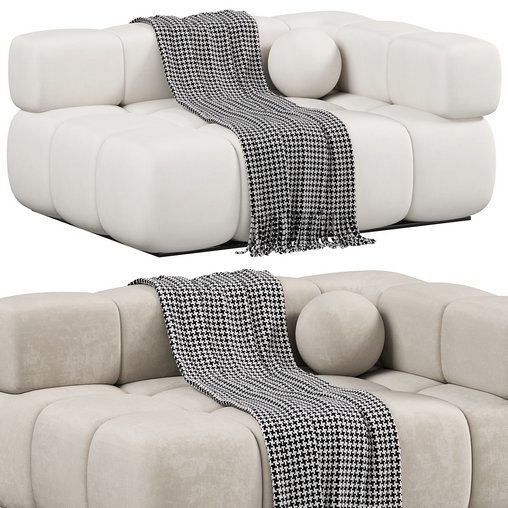 Contemporary Modular Sofa Settee 3d model Download  Buy 3dbrute