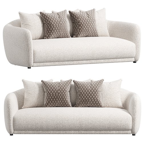 Sofa 3dmodel download modern classic, piece fabric & leather sofa