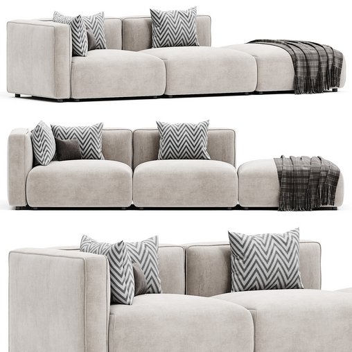 Arya Modular Sofa 3d model Download  Buy 3dbrute