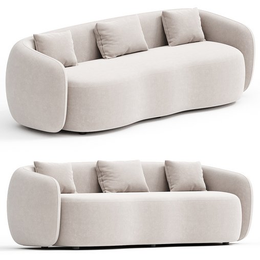 Sofa 3dmodel download modern classic, piece fabric & leather sofa