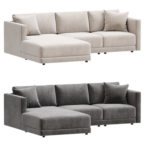 Astra 2 - Piece Upholstered Sectional 3d model Download  Buy 3dbrute