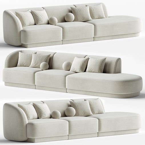 4 Seater Sofa Miley 3d model Download  Buy 3dbrute