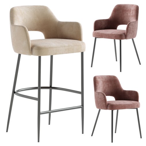 Brandi bar stool & Brandi armchair