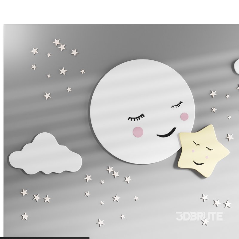 Decorative wall panel for children 02 3d model Buy Download 3dbrute