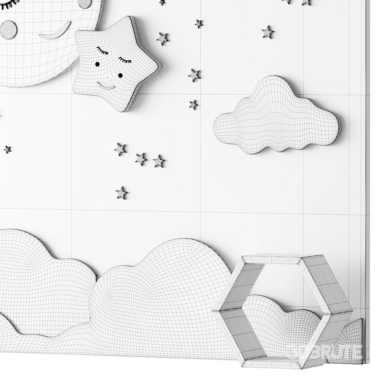 Decorative wall panel for children 02 3d model Buy Download 3dbrute
