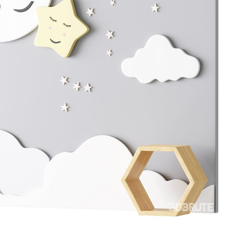 Decorative wall panel for children 02 3d model Buy Download 3dbrute