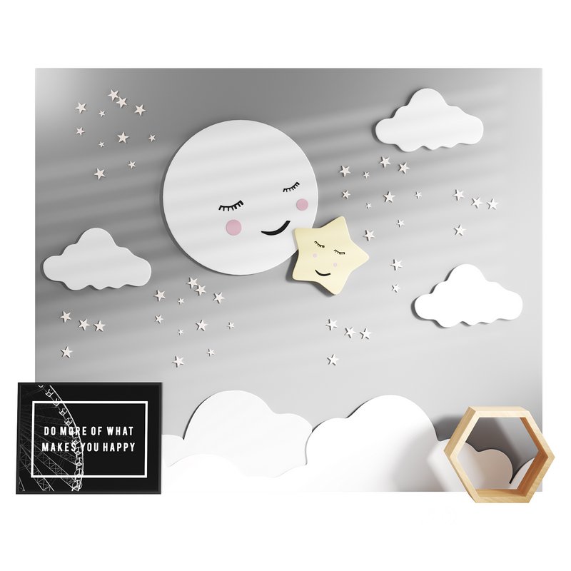 Decorative wall panel for children 02 3d model Buy Download 3dbrute