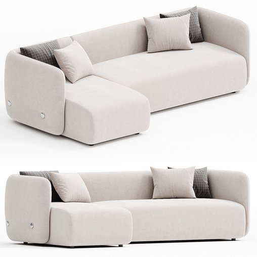 EASY Sofa with chaise longue By Ersa 3d model Download  Buy 3dbrute