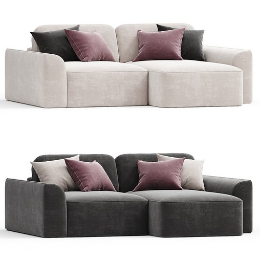 Corner sofa Space 1 Soft Gray 3d model Download  Buy 3dbrute