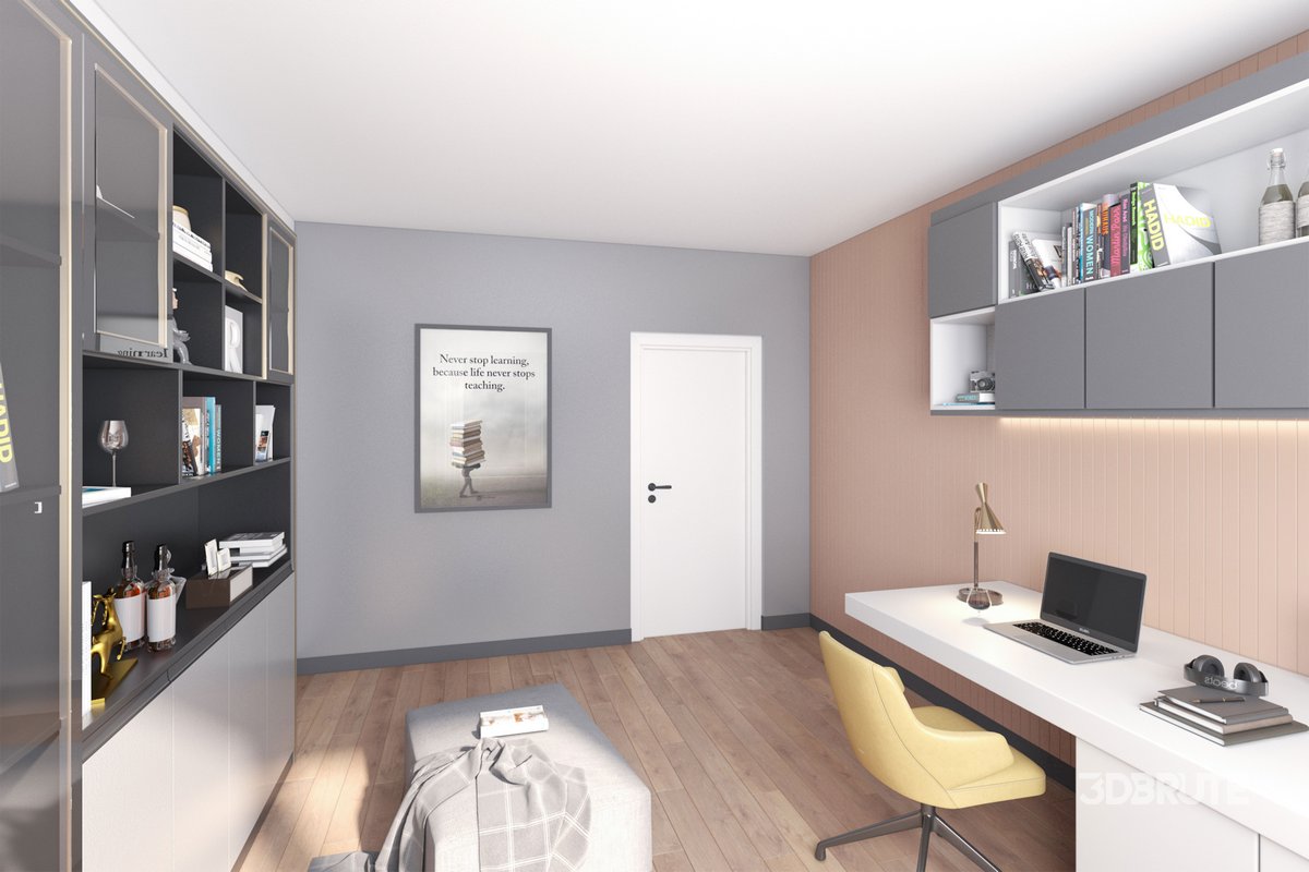 Smart Study Room With Bed 3d model Buy Download 3dbrute