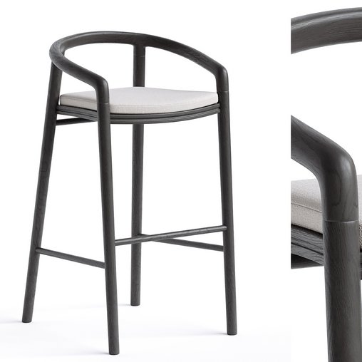 Solid Bar Stool with back Manutti