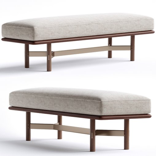 Stilt Contemporary Style Uplostered fabric bench by District Eight