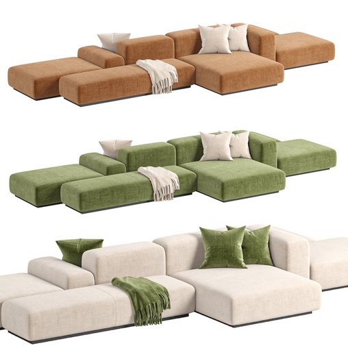 Prostoria Sofa Klaster Modular Sofa By Dasmoebel 3d model Download  Buy 3dbrute