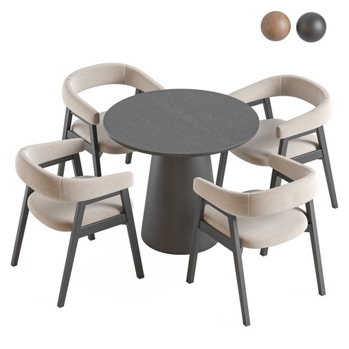 Round Pedestal Dining Table and Darcey Arm Chair by Wayfair