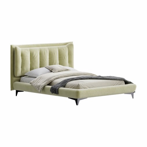 Eden Suede Fabric Upholstered Modern Bed