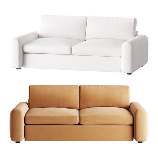 WHITE PERFORMANCE FABRIC APARTMENT SOFA