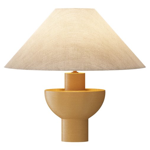 Editions brass lamp with plaster shade