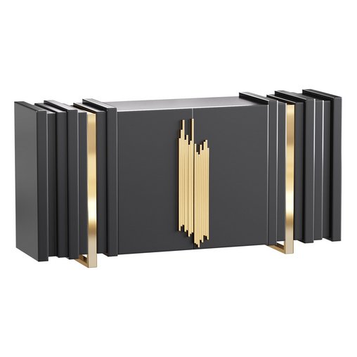 Luxury Sideboard Black Rectangular