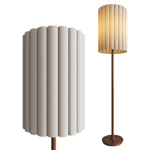 Folia Walnut Wood Floor Lamp