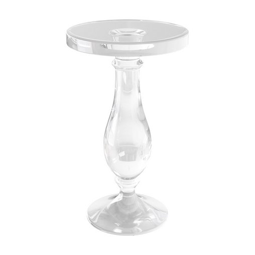 Modern Acrylic Clear Round End Table with Pedestal